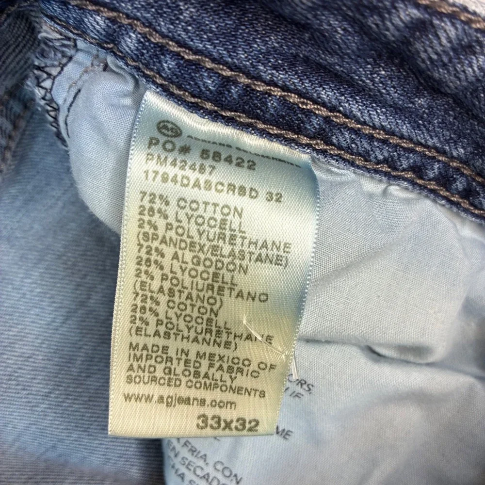AG Adriano Goldschmied Everett Jeans Mens 33x30 Slim Straight Japanese Fabric